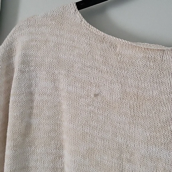 Roxy Cream Knit Sweater Short Sleeve - Picture 4 of 6